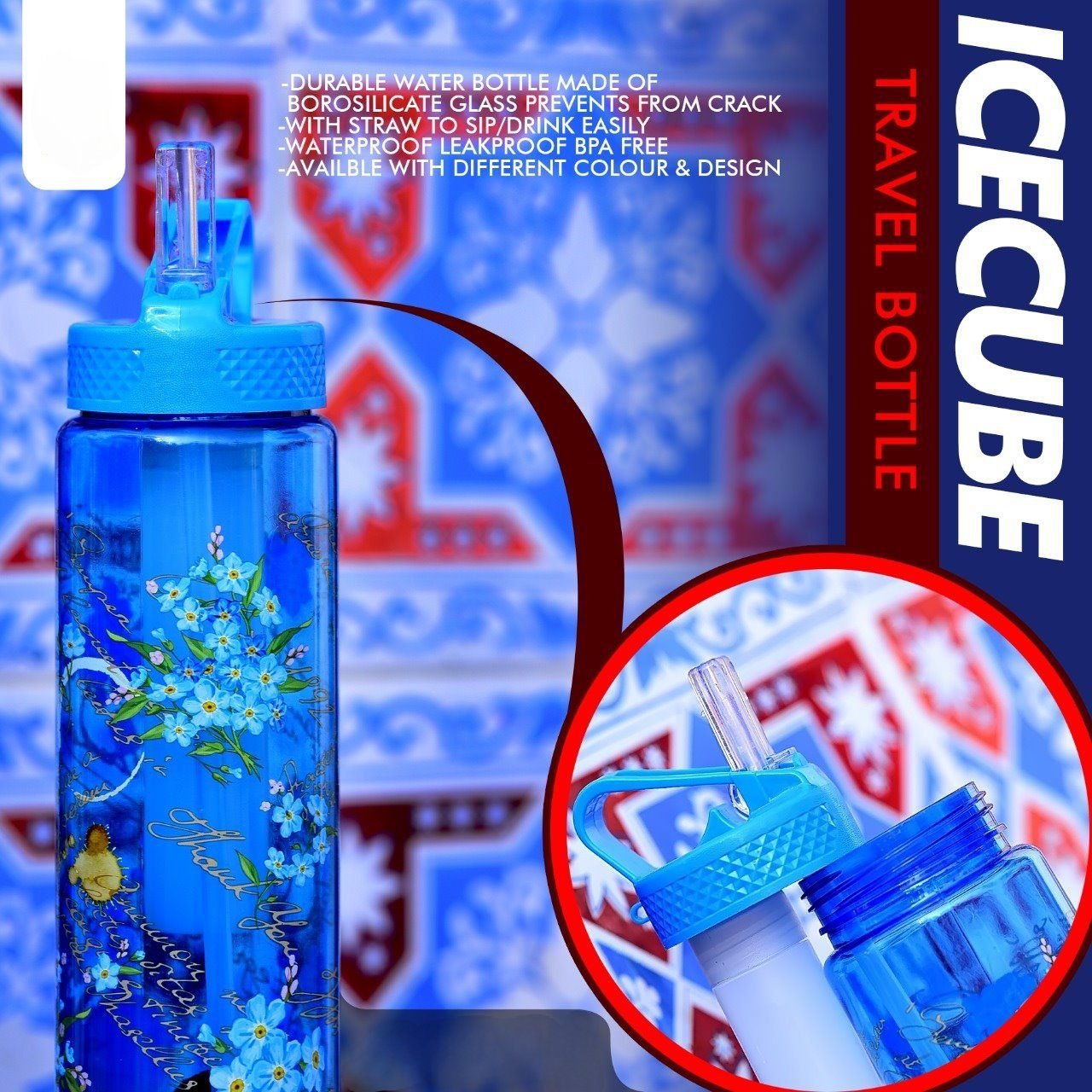 Ice Cube Water Bottle for Girls And Boys - Image 2