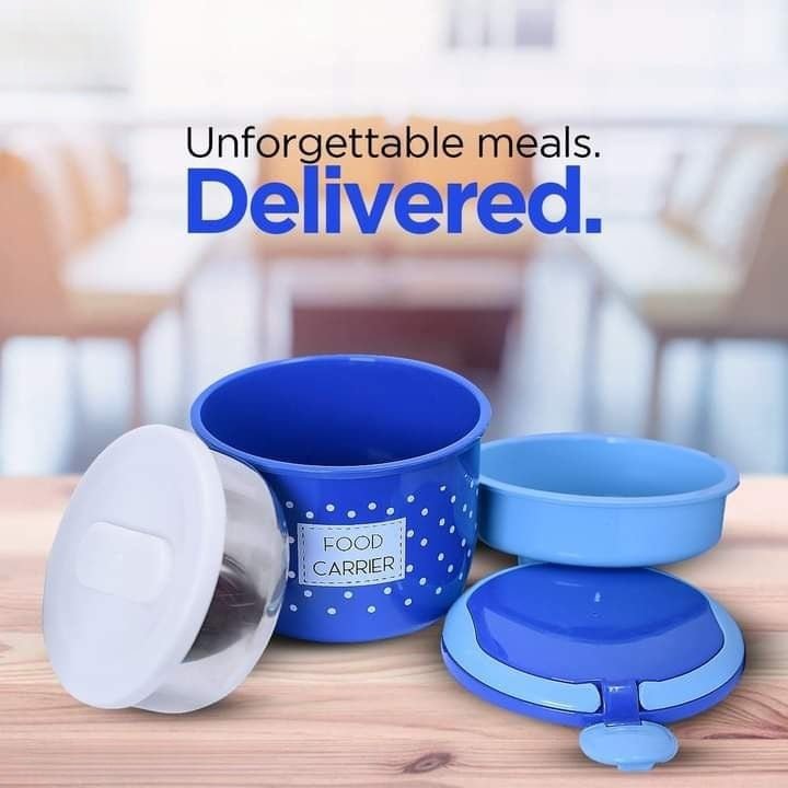 Food Carrier Lunch Box, 2 In 1 Under Mini Steel Box, Round Thermal Lunch Box, Portable Food Tiffin Box - Image 2