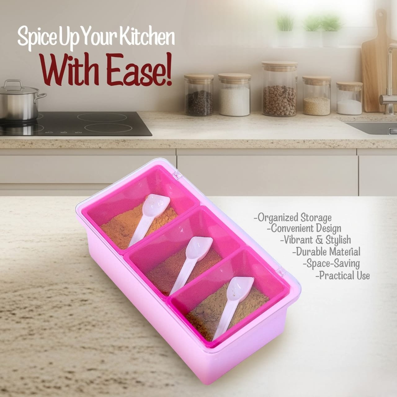 3-Piece Spice Box Set for Fresh Flavors - Ms Plastic Store