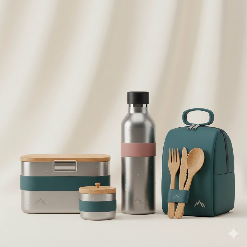 lunch box with water bottle